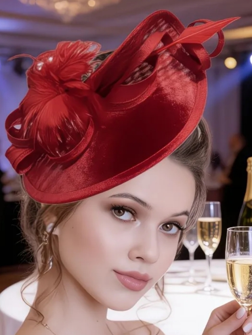 NEW! True Red Kentucky Derby Hat - Picture 3 of 7